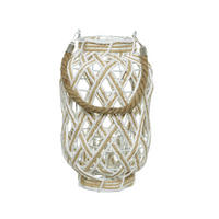 FELINAR - alb, Basics, sticlă/materiale naturale (18,00/18,00/30,00cm)