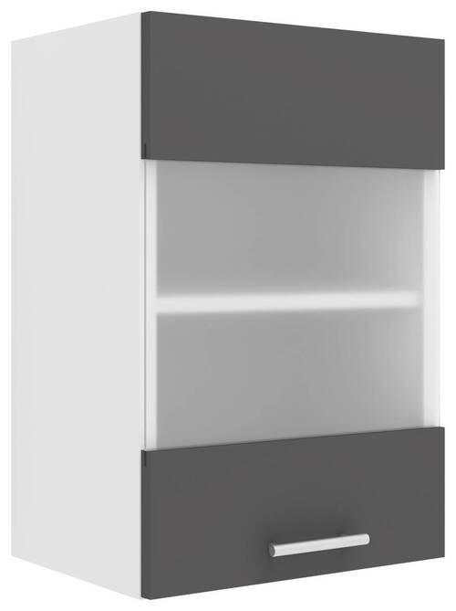 KÜCHENOBERSCHRANK 40/60/31 cm  in Anthrazit, Weiß  - Anthrazit/Alufarben, KONVENTIONELL, Glas/Holzwerkstoff (40/60/31cm) - MID.YOU
