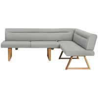 ECKBANK in Holz, Textil Creme, Eichefarben  - Eichefarben/Creme, Konventionell, Holz/Textil (230/170cm) - Moderano