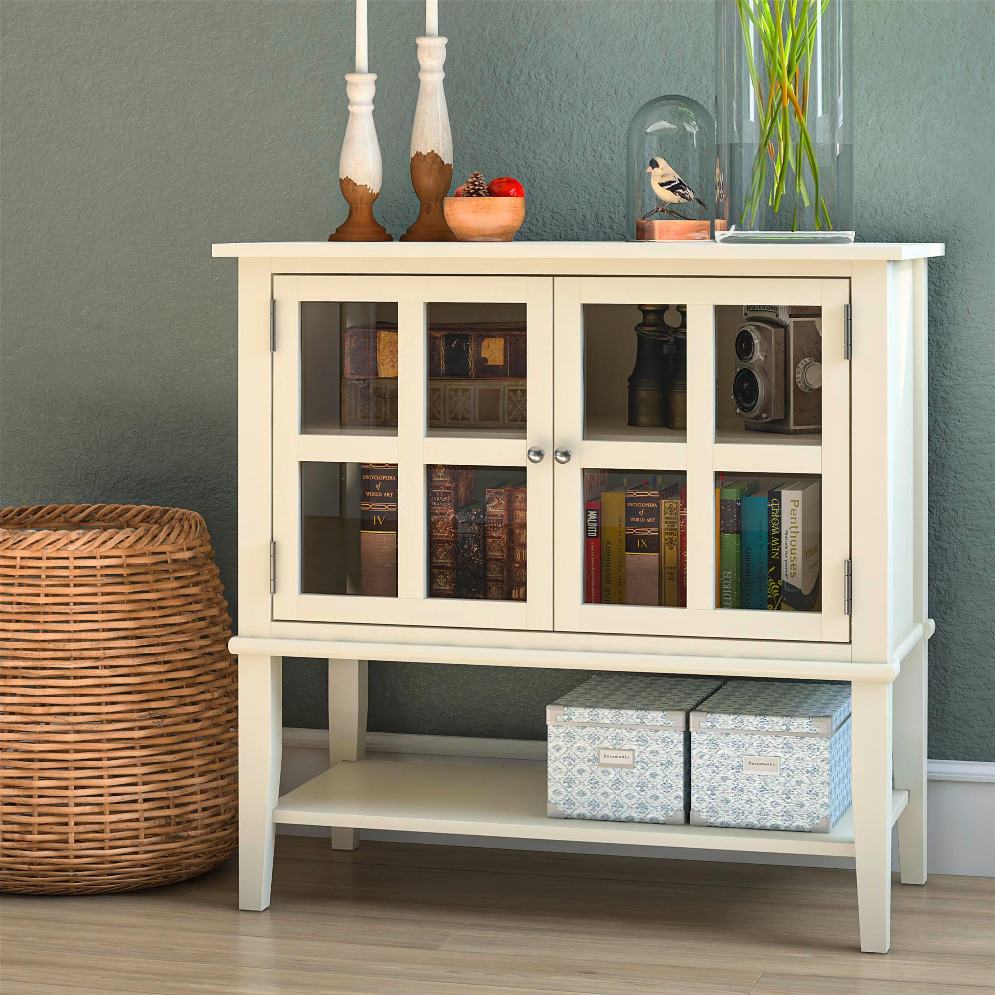 KOMMODE  in 80/78/40 cm  - Silberfarben/Weiß, Design, Glas/Holz (80/78/40cm) - MID.YOU