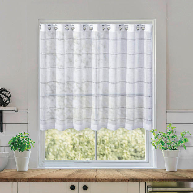 KURZGARDINE   140/75 cm   - Weiß, KONVENTIONELL, Textil (140/75cm)