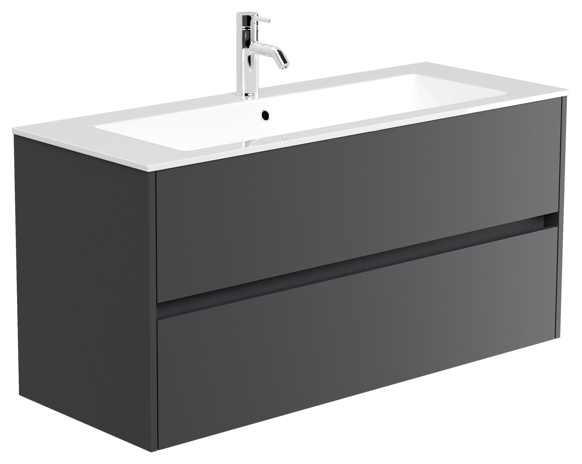 WASCHTISCHKOMBI  - Graphitfarben/Weiß, MODERN, Holzwerkstoff/Stein (120/58,8/46,5cm) - MID.YOU