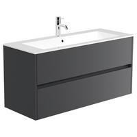 WASCHTISCHKOMBI  - Graphitfarben/Weiß, MODERN, Holzwerkstoff/Stein (120/58,8/46,5cm) - MID.YOU