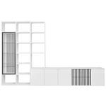 WOHNWAND 339/215/47 cm  in Weiß, Mooreichefarben  - Mooreichefarben/Schwarz, Design, Glas/Holzwerkstoff (339/215/47cm) - Ambiente