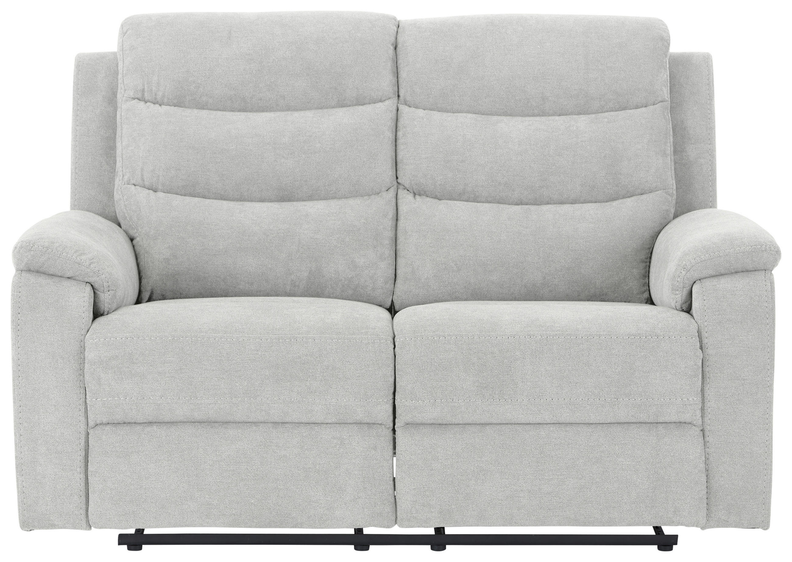 2-SITZER-SOFA Webstoff Hellgrau  - Hellgrau/Schwarz, KONVENTIONELL, Kunststoff/Textil (153/102/93cm) - P & B