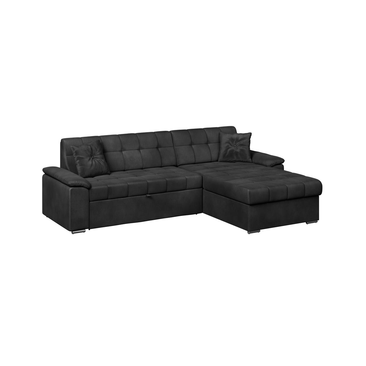 ECKSOFA Schwarz Zierkissen  - Schwarz, Trend, Textil (257/167cm) - Livetastic