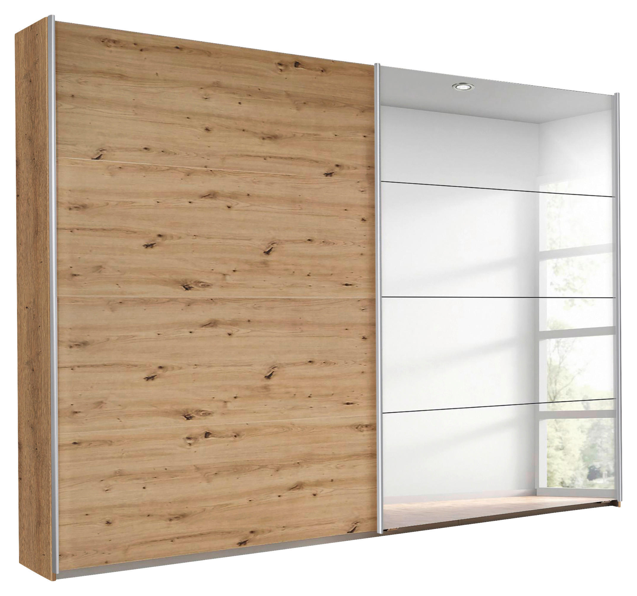 FÜGGESZTETT TOLÓAJTÓS SZEKRÉN Artisan tölgy  - alumíniumszínű/Artisan tölgy, Basics, faalapú anyag/fém (271/229/62cm) - Carryhome