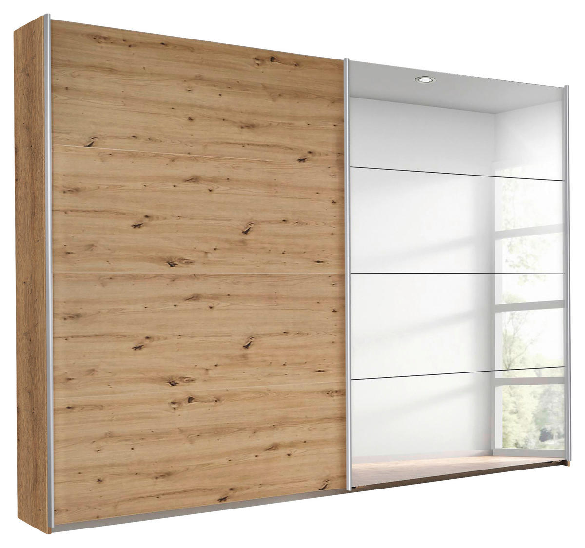 FÜGGESZTETT TOLÓAJTÓS SZEKRÉN Artisan tölgy  - alumíniumszínű/Artisan tölgy, Basics, faalapú anyag/fém (271/229/62cm) - Carryhome