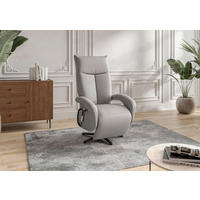 SESSEL in Echtleder Hellgrau  - Hellgrau/Schwarz, KONVENTIONELL, Leder/Metall (74/112/82cm) - Sit & More
