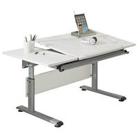 JUGENDSCHREIBTISCH 130/70/53-79 cm  - Silberfarben/Weiß, Design, Holzwerkstoff/Metall (130/70/53-79cm) - Paidi