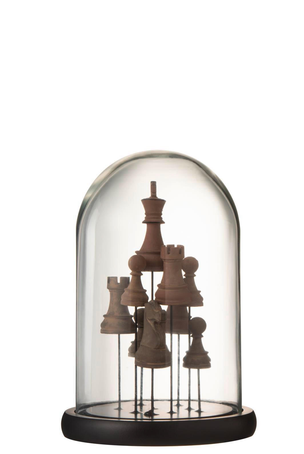 DEKOGLOCKE - Dunkelbraun, Natur, Glas/Holzwerkstoff (17,5/17,5/26cm) - Ambia Home