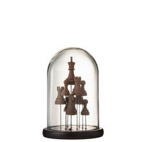 DEKOGLOCKE - Dunkelbraun, Natur, Glas/Holzwerkstoff (17,5/17,5/26cm) - Ambia Home