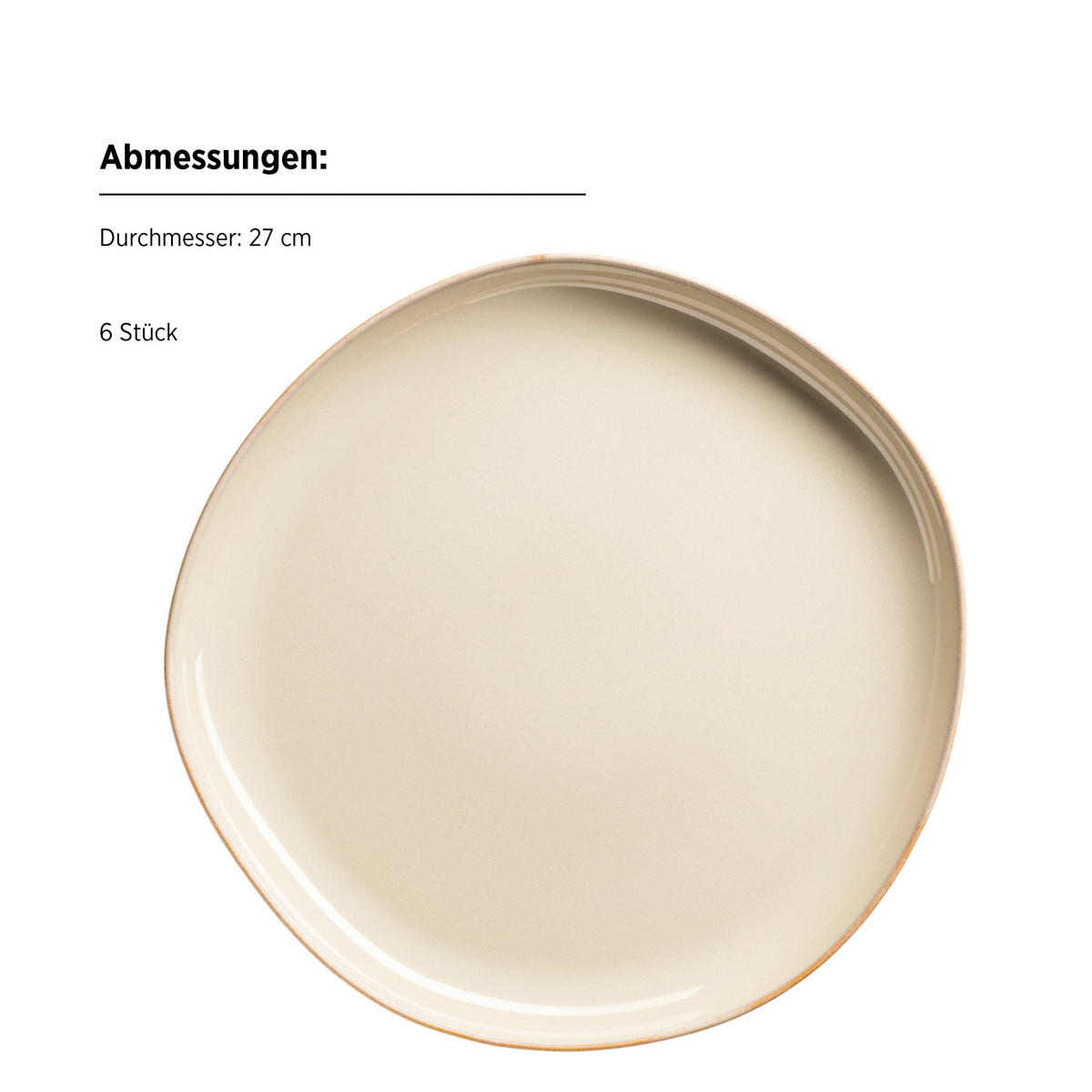 TELLERSET Cordelia 6-teilig  - Sandfarben, Trend, Keramik (27cm) - Mäser