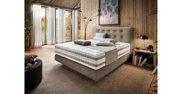 BOXSPRINGBETT 180/200 cm  in Schlammfarben  - Schlammfarben, KONVENTIONELL, Holz/Textil (180/200cm) - Dieter Knoll