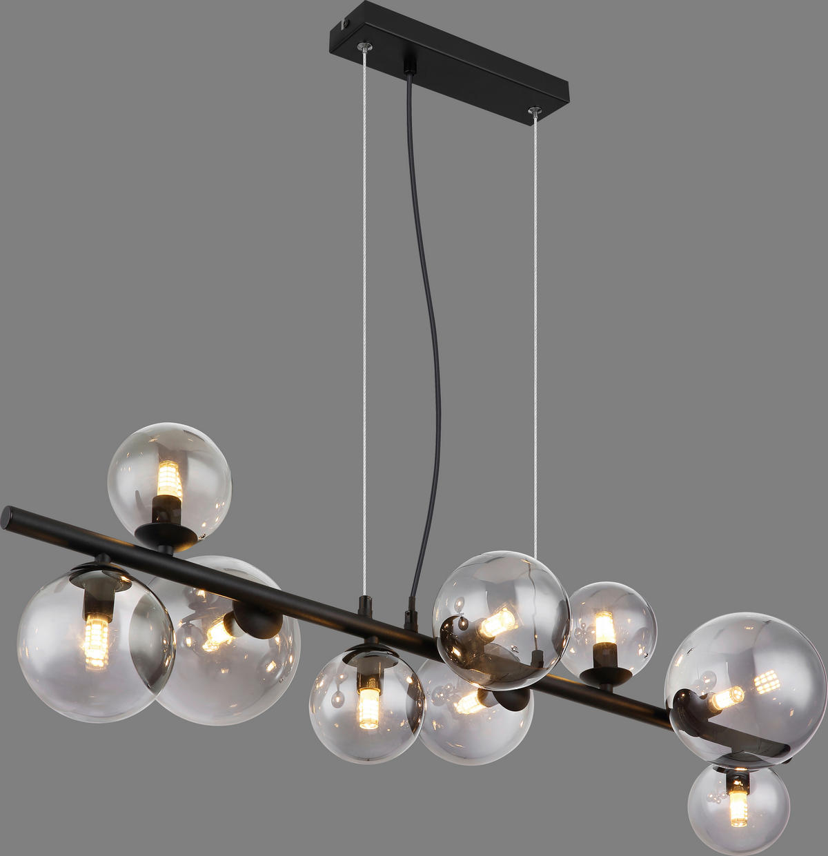 LED-HÄNGELEUCHTE 87/34,5/120 cm  - Schwarz, Design, Glas/Metall (87/34,5/120cm) - Dieter Knoll