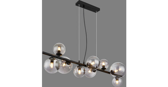 LED-HÄNGELEUCHTE 87/34,5/120 cm   - Schwarz, Design, Glas/Metall (87/34,5/120cm) - Dieter Knoll