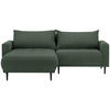 ECKSOFA Dunkelgrün Webstoff  - Dunkelgrün/Schwarz, Design, Holz/Textil (160/215cm) - Stylife
