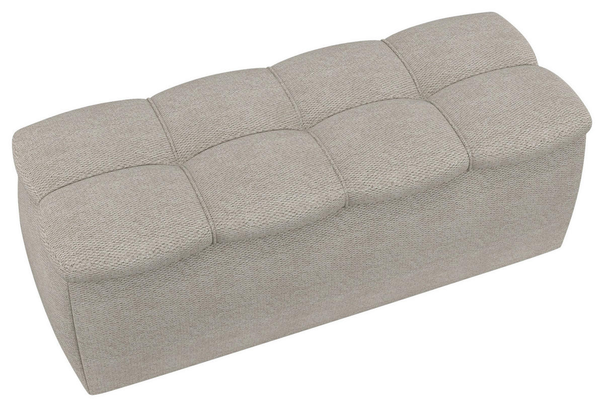 BETTBANK Bouclé Elfenbein  - Elfenbein/Schwarz, Basics, Kunststoff/Textil (144/56/55cm) - Chameo