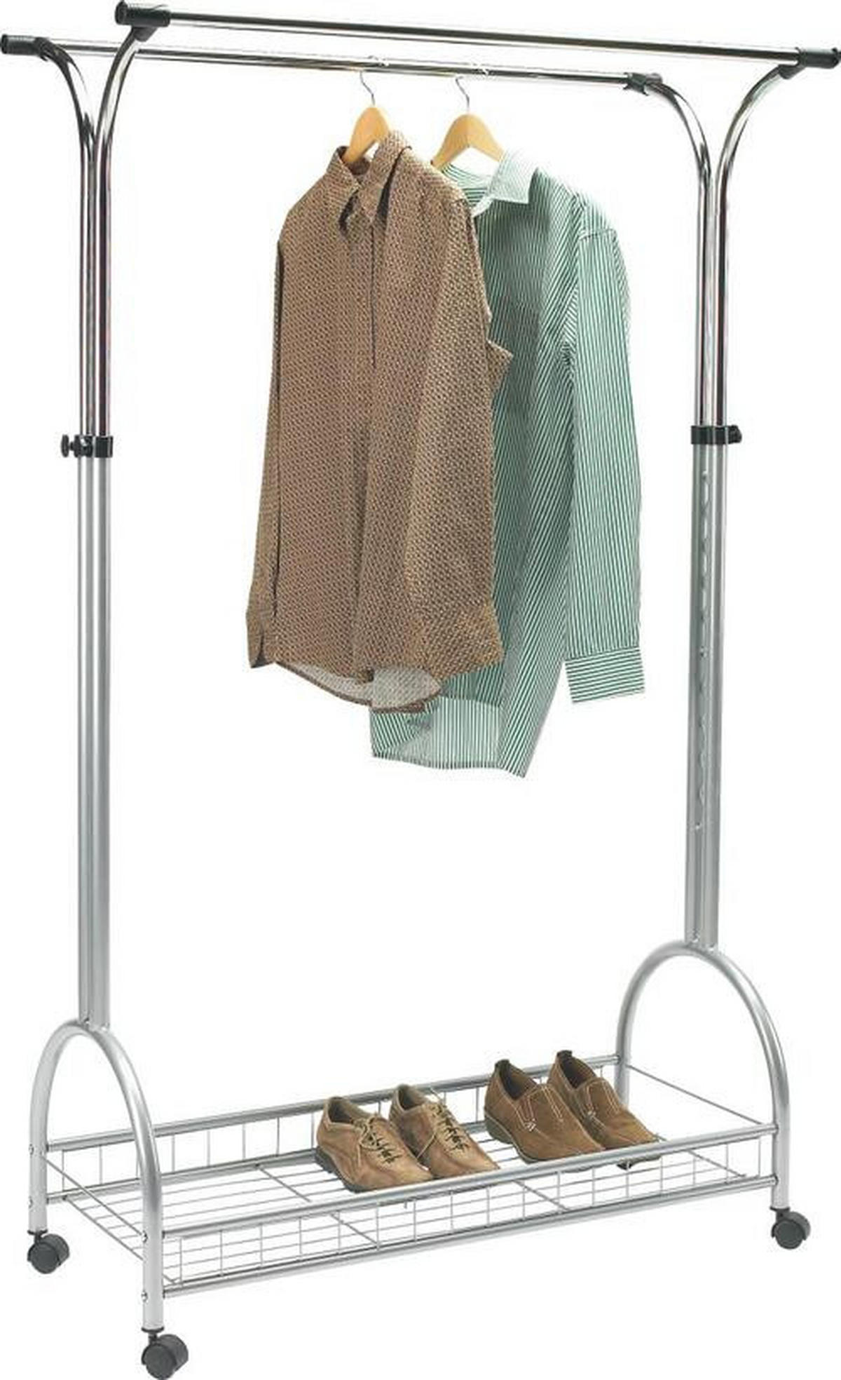 GURULÓS RUHAÁLLVÁNY alumínium színű, króm 100/195/40 cm   - króm/alumínium színű, Basics, műanyag/fém (100/195/40cm) - Xora