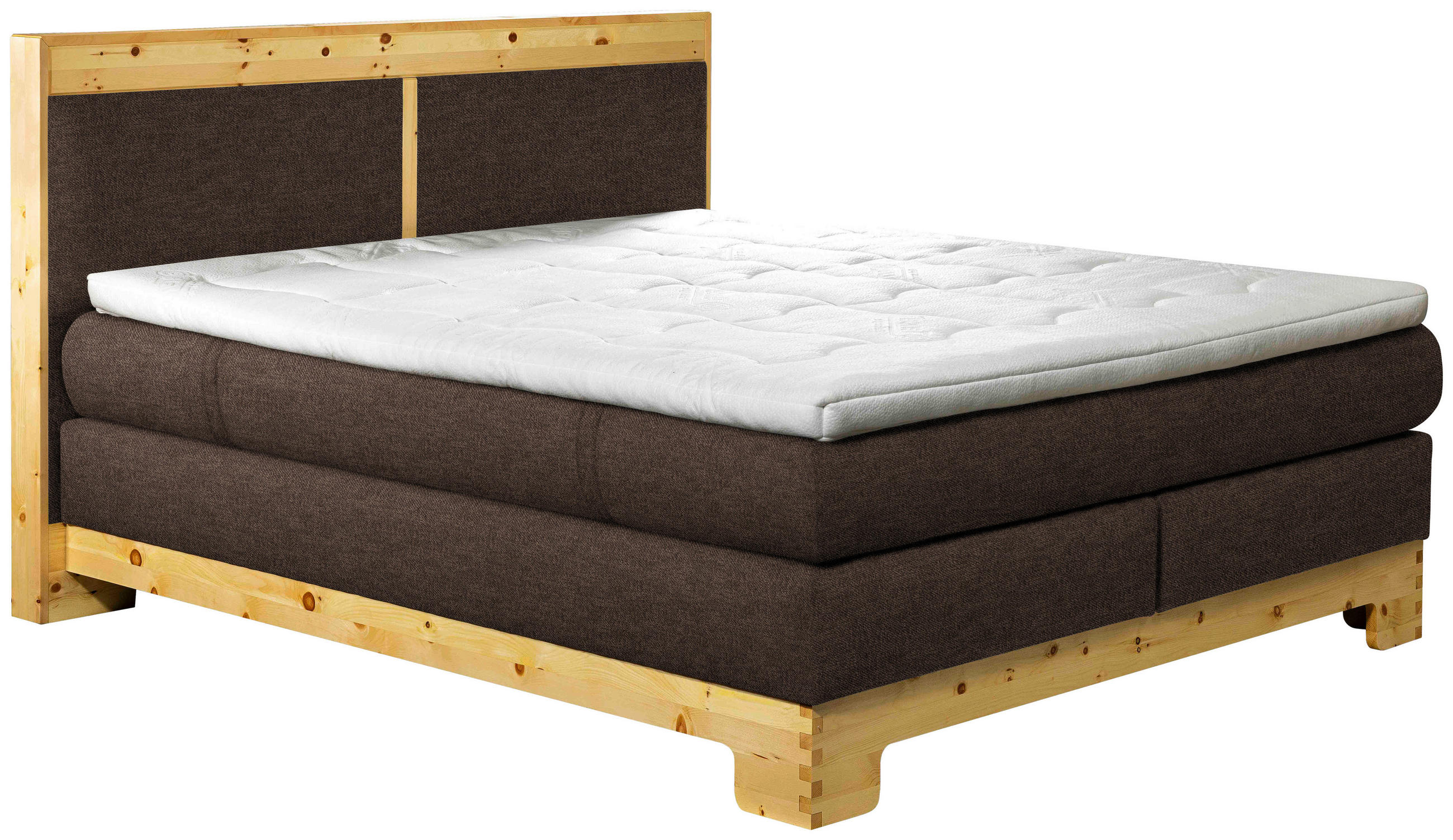 BOXSPRINGBETT 160/200 cm  in Braun  - Braun, Natur, Holz/Textil (160/200cm) - Linea Natura