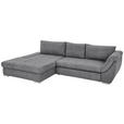 ECKSOFA in Flachgewebe Hellgrau  - Silberfarben/Hellgrau, Design, Textil/Metall (174/306cm) - Carryhome