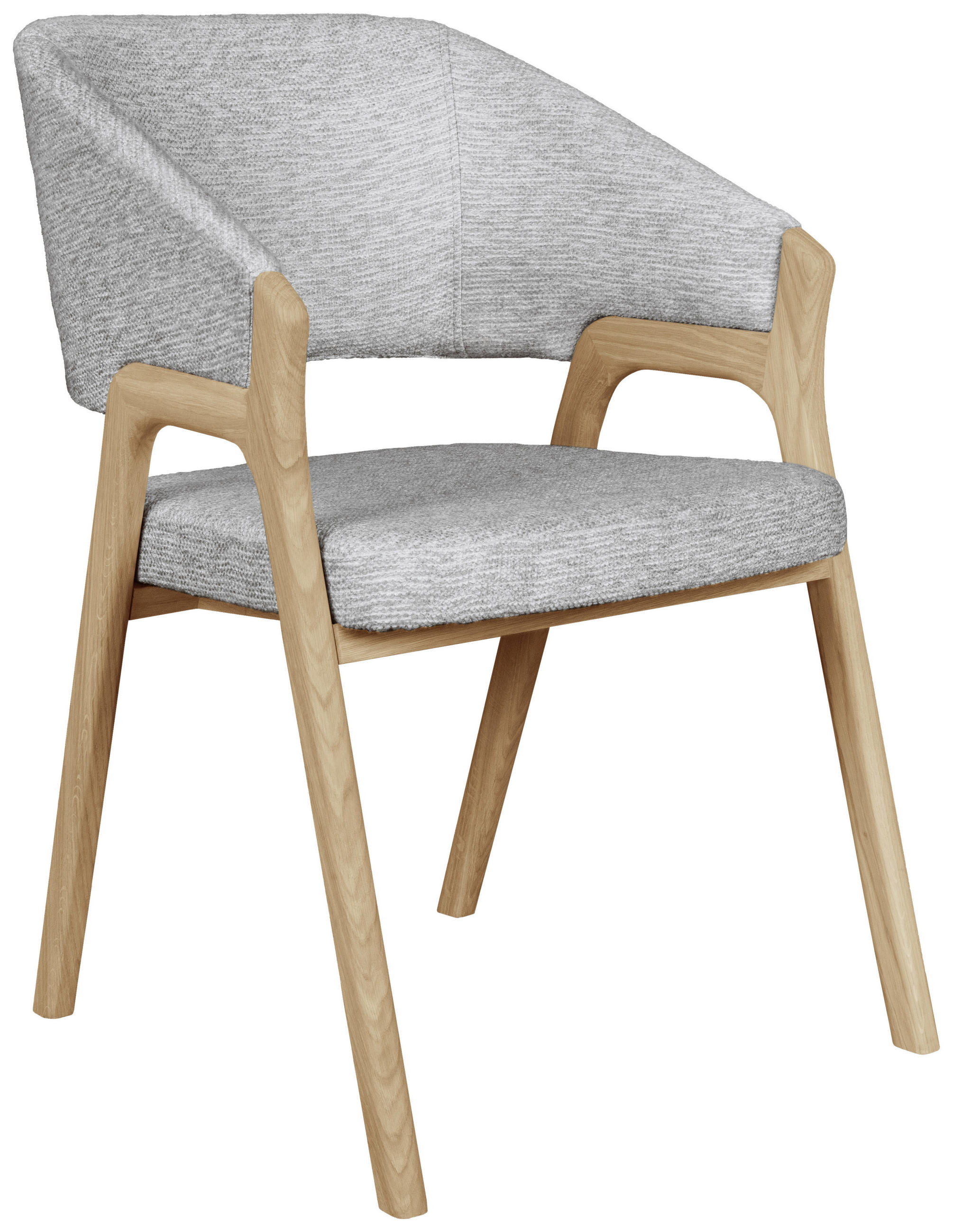 ARMLEHNSTUHL  Typenauswahl Jacquard  - Eichefarben/Grau, KONVENTIONELL, Holz/Textil (57/87/60cm) - Linea Natura