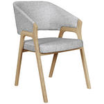 ARMLEHNSTUHL  Typenauswahl Jacquard  - Eichefarben/Grau, KONVENTIONELL, Holz/Textil (57/87/60cm) - Linea Natura