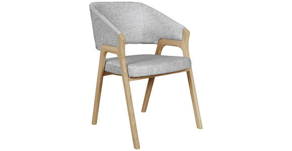 ARMLEHNSTUHL  Typenauswahl Jacquard  - Eichefarben/Grau, KONVENTIONELL, Holz/Textil (57/87/60cm) - Linea Natura