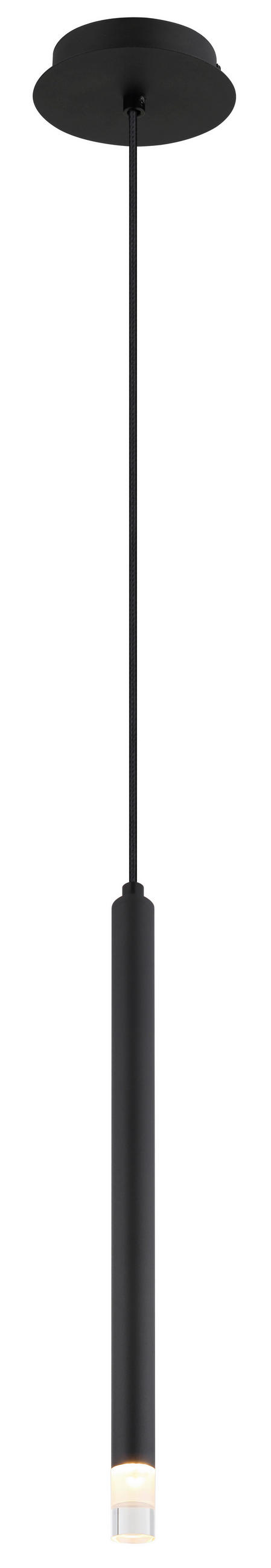 HÄNGELEUCHTE 12/120 cm  - Klar/Schwarz, Basics, Kunststoff/Textil (12/120cm) - Globo