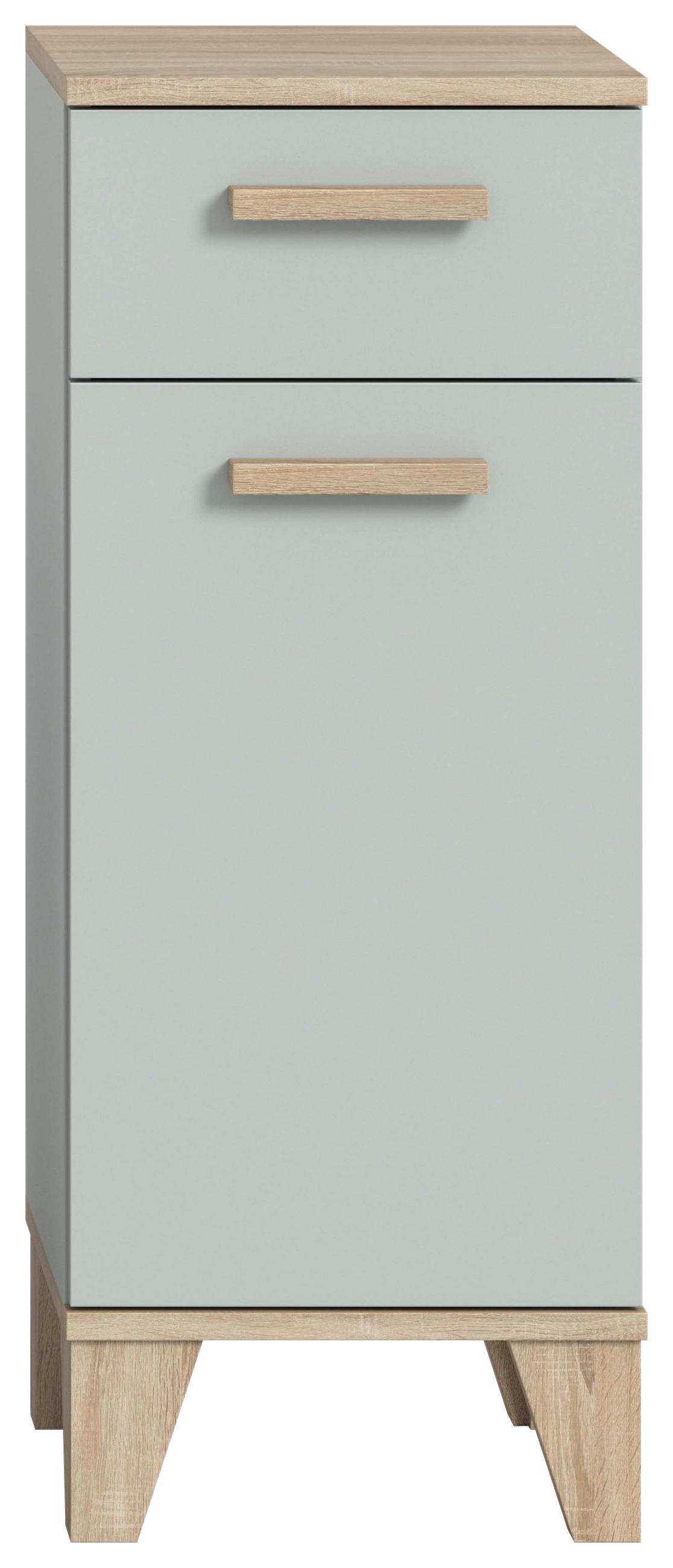 MIDISCHRANK 34/87/31 cm  - Graugrün/Eiche San Remo, MODERN, Holzwerkstoff/Kunststoff (34/87/31cm) - MID.YOU