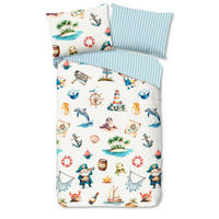 KINDERBETTWÄSCHE 140/200 cm  - Blau/Champagner, Basics, Textil (140/200cm)