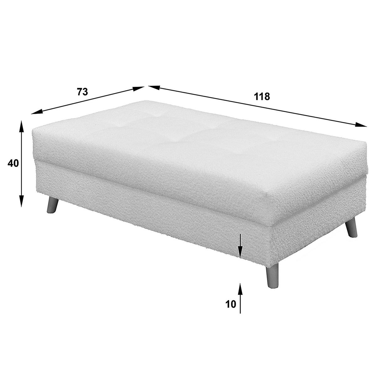 ECKSOFA inkl. Hocker Ariella Grau Bouclé  - Naturfarben/Grau, Design, Holz/Textil (161/231cm) - Livetastic