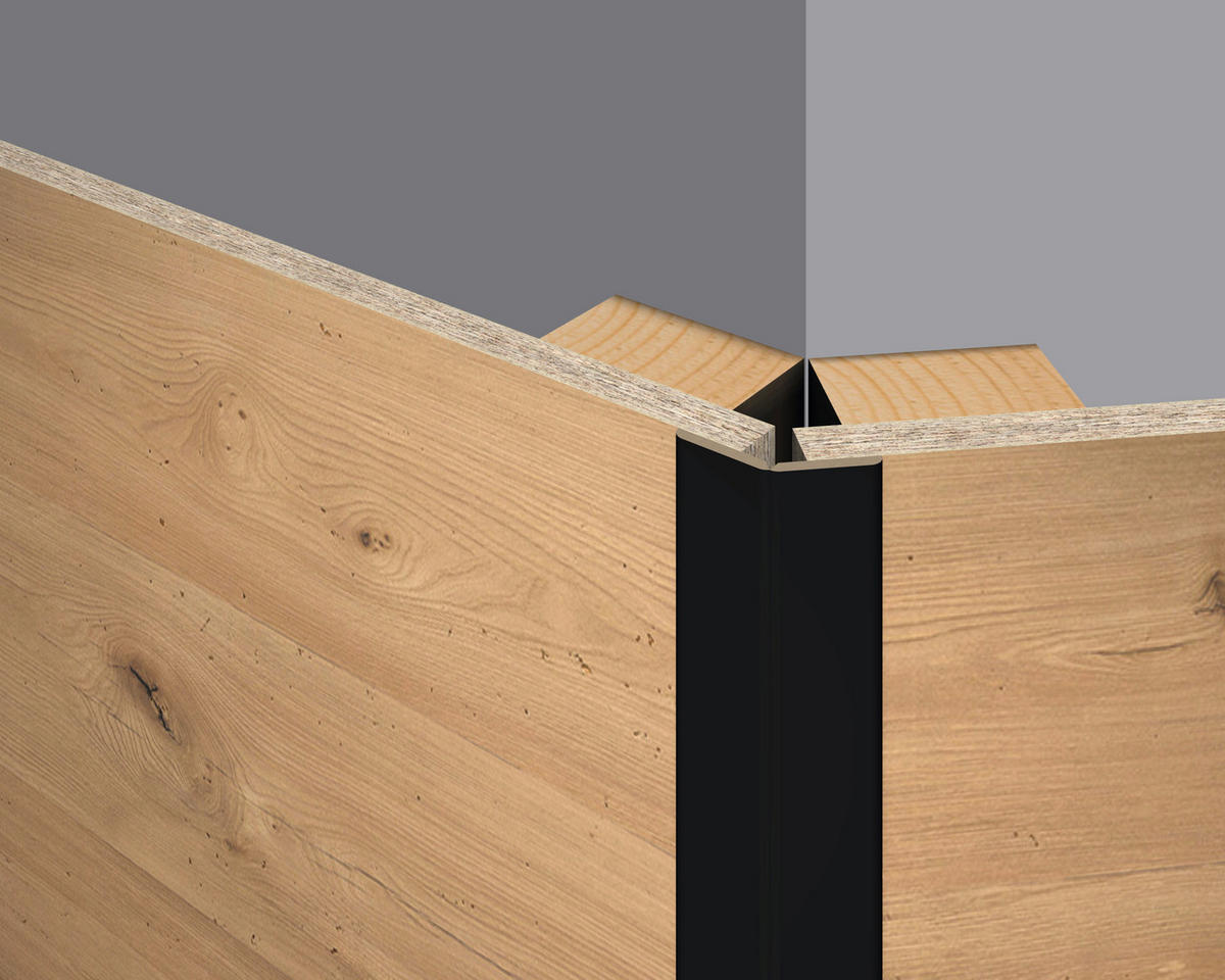Faltleiste Schwarz  - Schwarz, Basics, Naturmaterialien (240/2.2/2.2cm) - Egger Holzwerkstoffe
