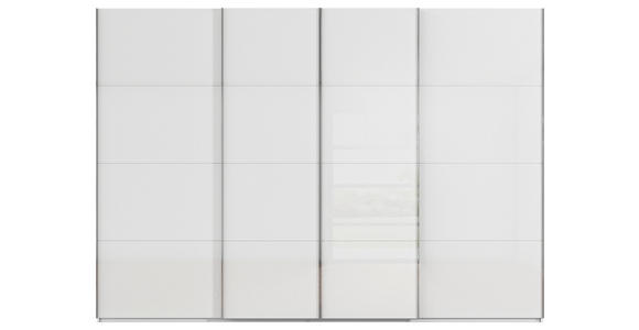 SCHWEBETÜRENSCHRANK 271/223/68 cm 4-türig Weiß - Chromfarben/Weiß, Design, Glas/Holzwerkstoff (271/223/68cm) - Novel