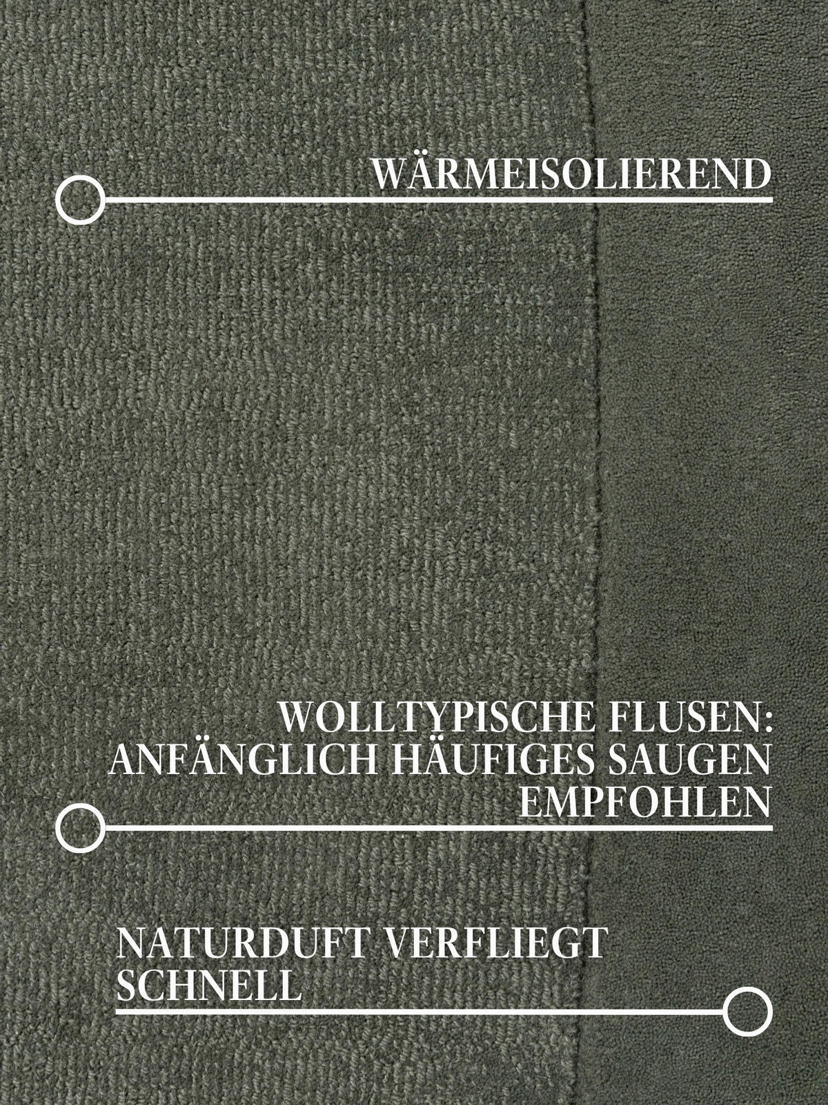 WOLLTEPPICH 125/200 cm 1812 Dunkelgrün organisch  - Dunkelgrün, Basics, Textil (125/200cm) - Villeroy & Boch