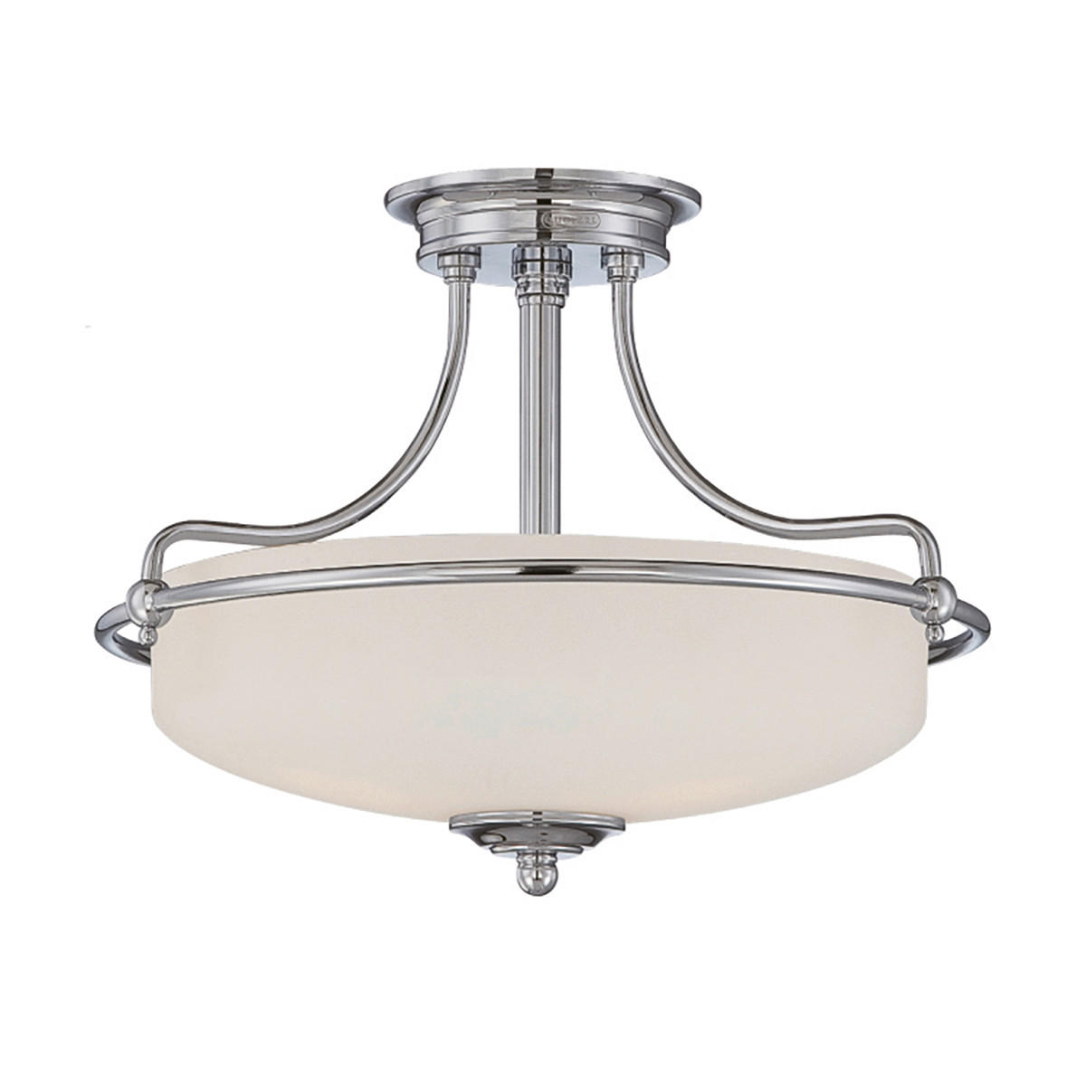 STROPNÉ SVIETIDLO, 42.2/30.1 cm  - niklová, Natur, kov/sklo (42.2/30.1cm) - Elstead Lighting