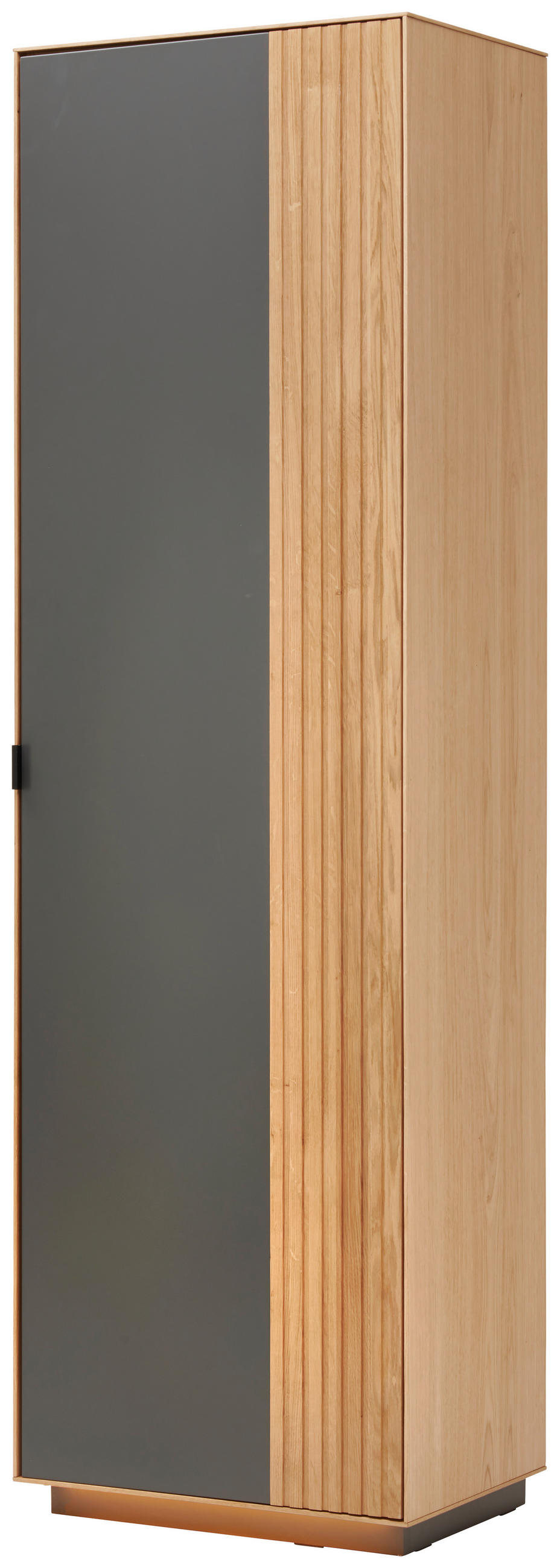 GARDEROBENSCHRANK  in 60,1/200/42 cm  - Eichefarben/Schwarz, Natur, Holz/Holzwerkstoff (60,1/200/42cm) - Linea Natura