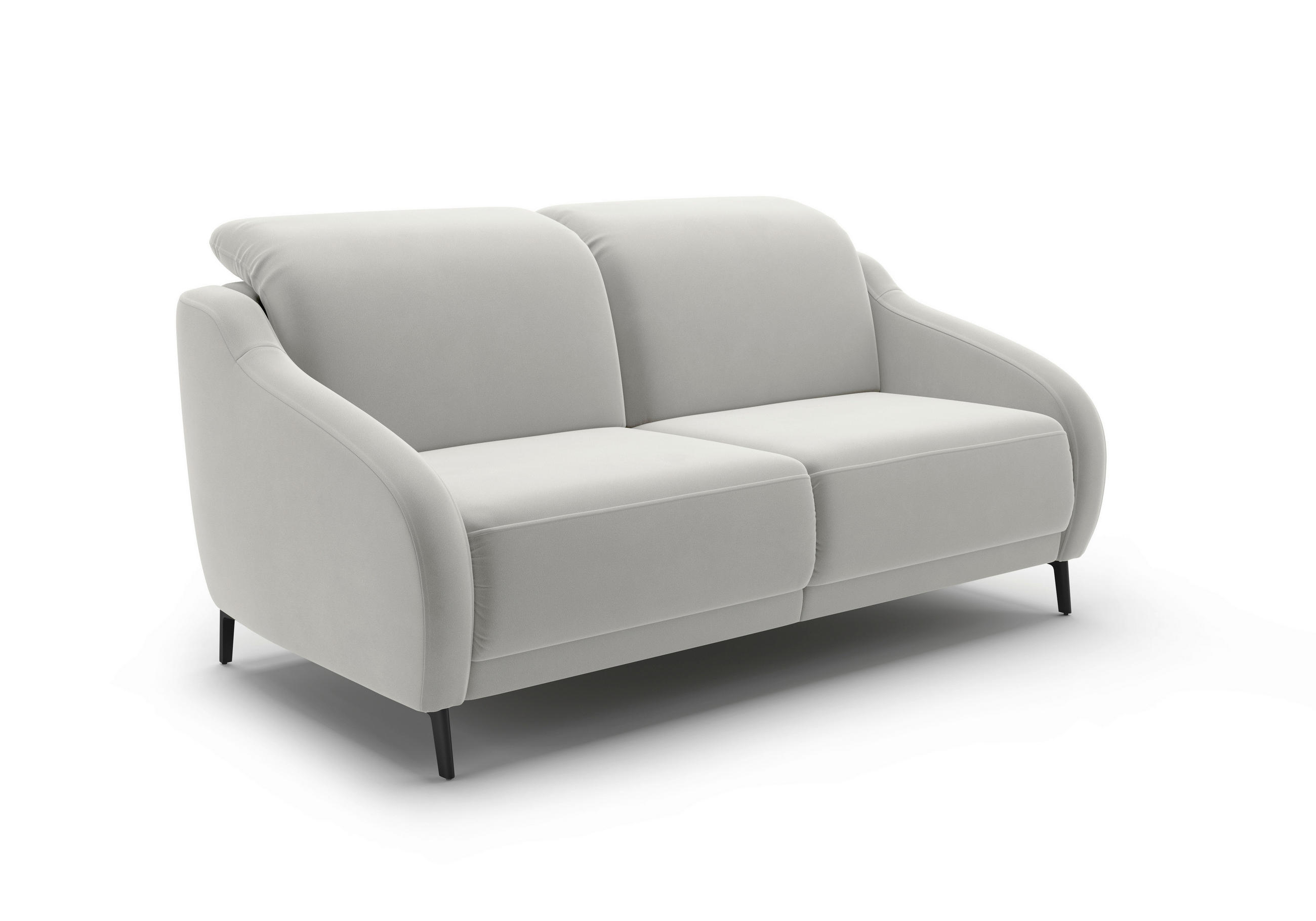 2,5-SITZER in Samt Sandfarben  - Sandfarben/Schwarz, MODERN, Textil/Metall (172/93/104cm) - Sit & More