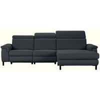  in Flachgewebe Anthrazit Rücken echt, Kopfteilverstellung  304/182 cm  - Anthrazit/Schwarz, KONVENTIONELL, Textil/Metall (304/182cm) - Pure Home Comfort