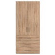 DREHTÜRENSCHRANK in Eichefarben - Eichefarben/Silberfarben, Design, Holzwerkstoff/Kunststoff (101/223/60cm) - Novel