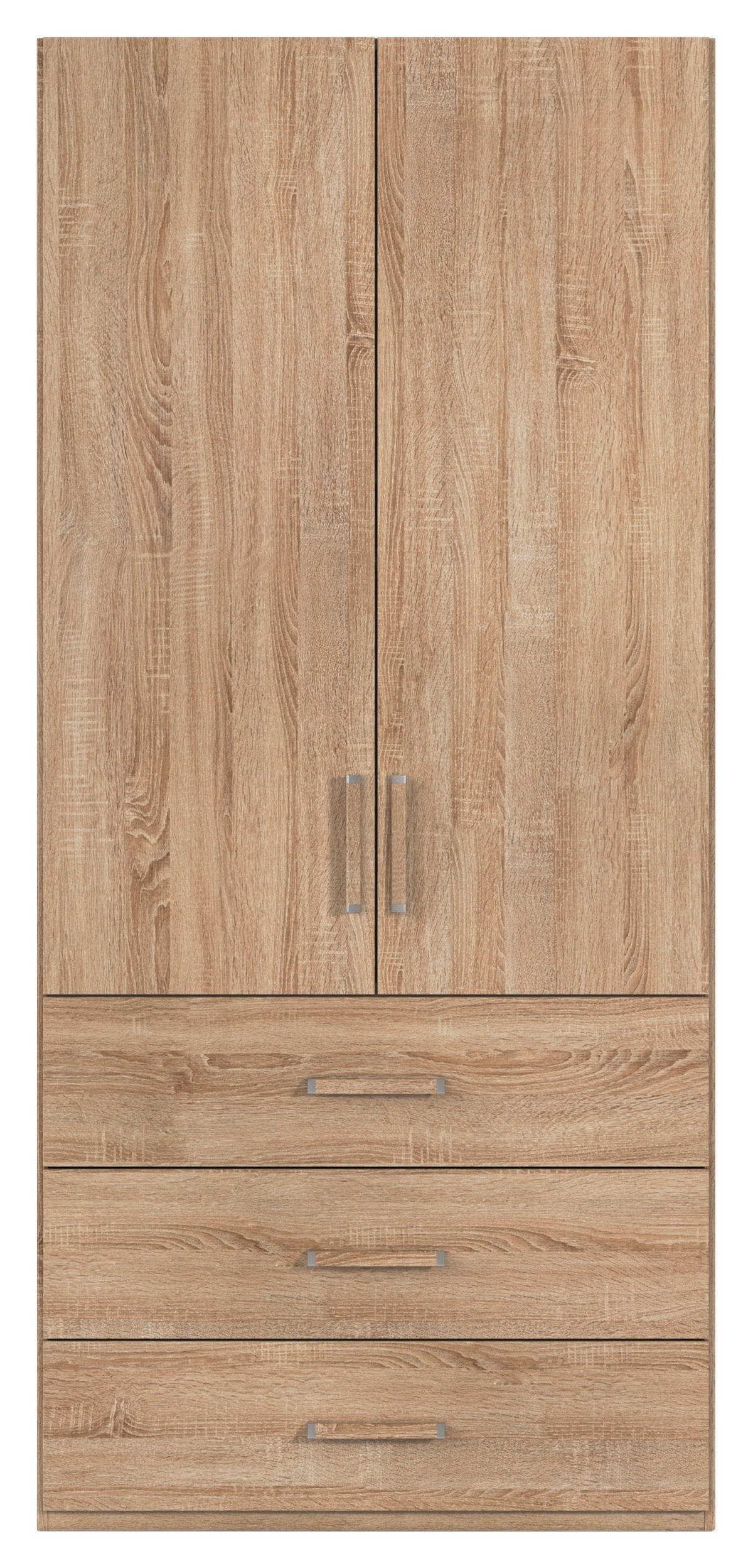 DREHTÜRENSCHRANK 101/223/60 cm 2-türig Eichefarben  - Eichefarben/Silberfarben, Design, Holzwerkstoff/Kunststoff (101/223/60cm) - Novel