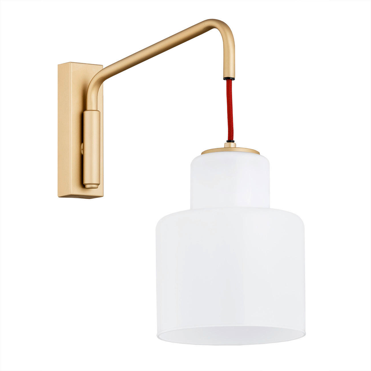 WANDLEUCHTE Argon Diuna 25/26.5/15 cm  - Rot/Goldfarben, KONVENTIONELL, Glas/Metall (25/26.5/15cm)