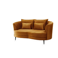 2-SITZER-SOFA in Velours Gelb  - Gelb/Schwarz, Modern, Textil/Metall (179/85/101cm) - Livetastic