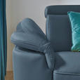 ECKSOFA in Echtleder Blau  - Blau/Schwarz, Design, Leder/Metall (285/239cm) - Cantus