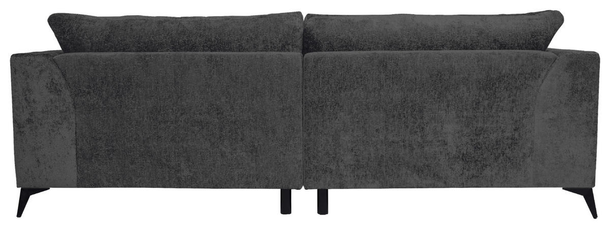BIGSOFA in Chenille Anthrazit  - Anthrazit/Hellgrau, Design, Textil/Metall (250/90/120cm) - home24