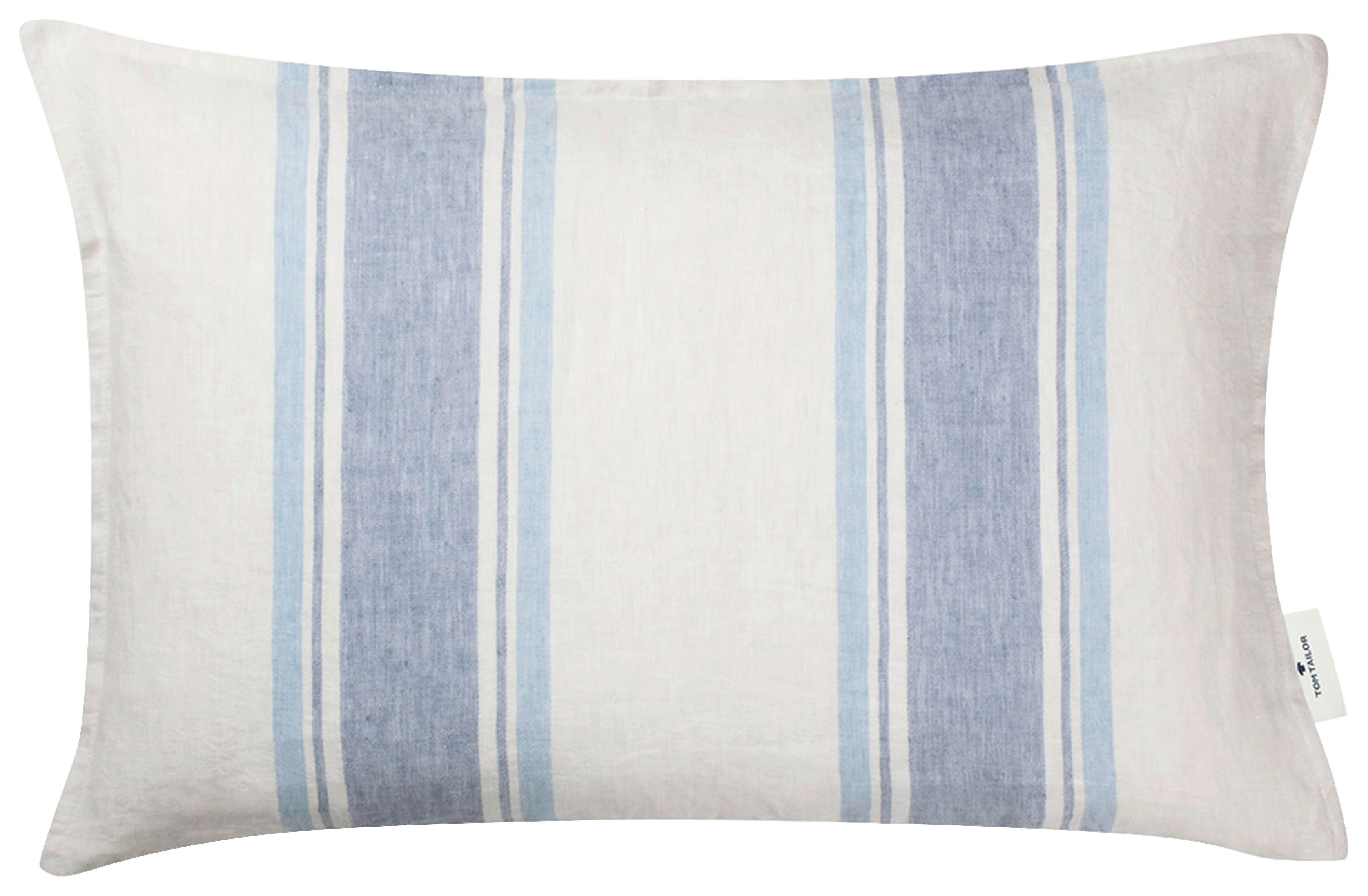 KISSENHÜLLE Linen 40/60 cm  - Blau/Naturfarben, KONVENTIONELL, Textil (40/60cm) - Tom Tailor