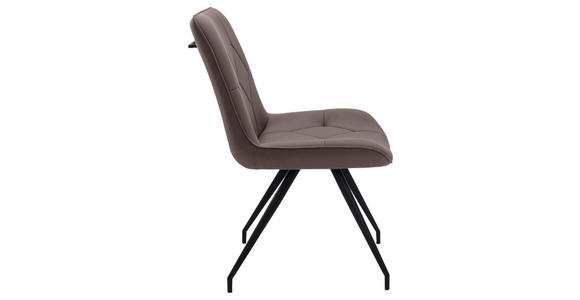 STUHL Webstoff Schwarz, Dunkelbraun - Dunkelbraun/Schwarz, Design, Textil/Metall (51/89/66cm) - Novel
