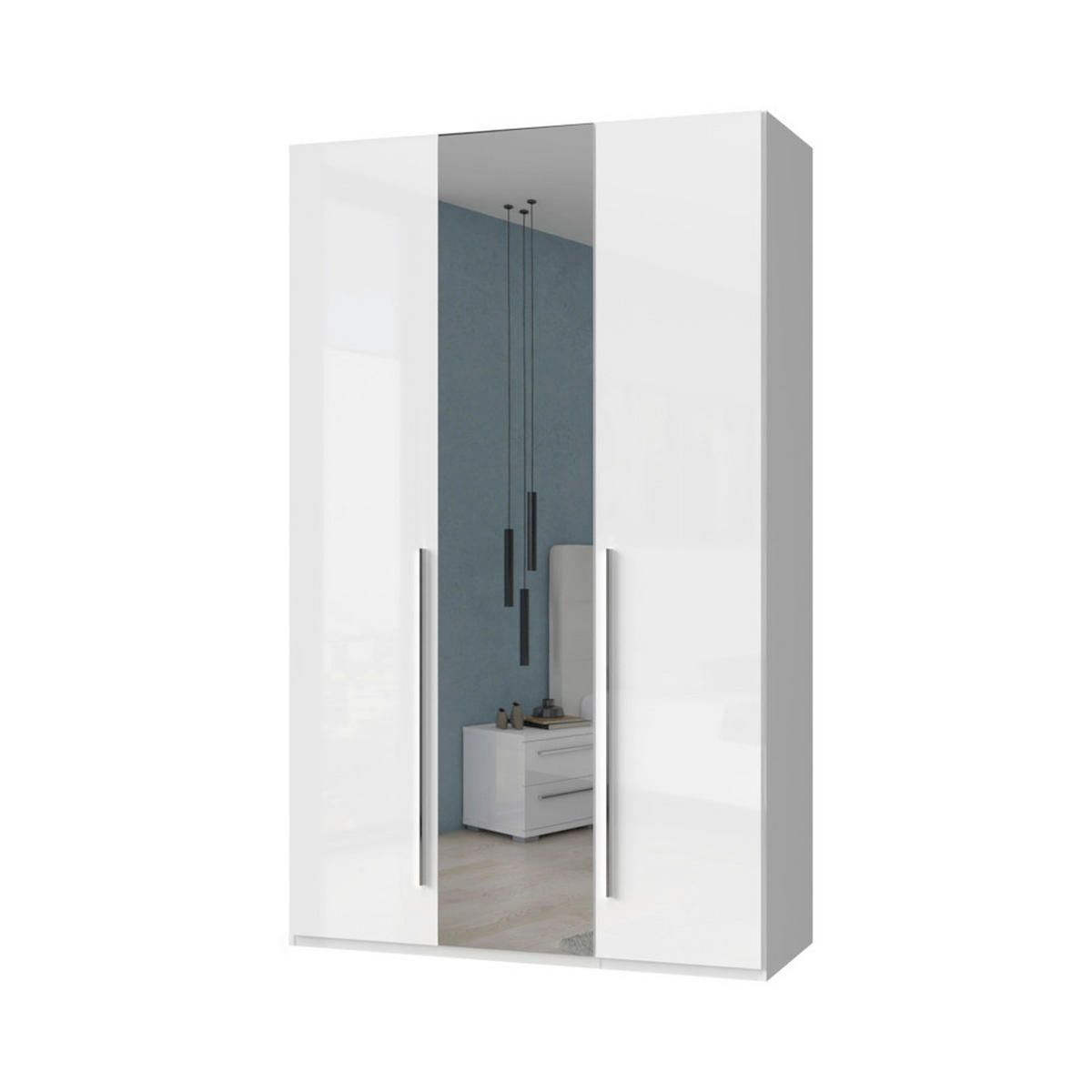 ORMAR SA KLASIČNIM VRATIMA bela, bela visoki sjaj  137/224/56 cm  - bela/bela visoki sjaj, Dizajnerski, metal/pločasti materijal (137/224/56cm)