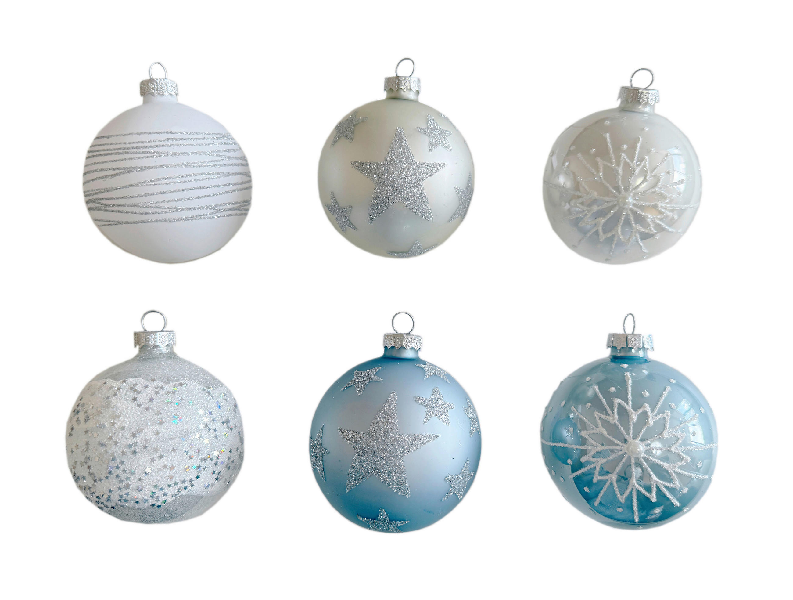CHRISTBAUMKUGEL 8 cm  - Blau/Silberfarben, LIFESTYLE, Glas/Kunststoff (8cm) - X-Mas