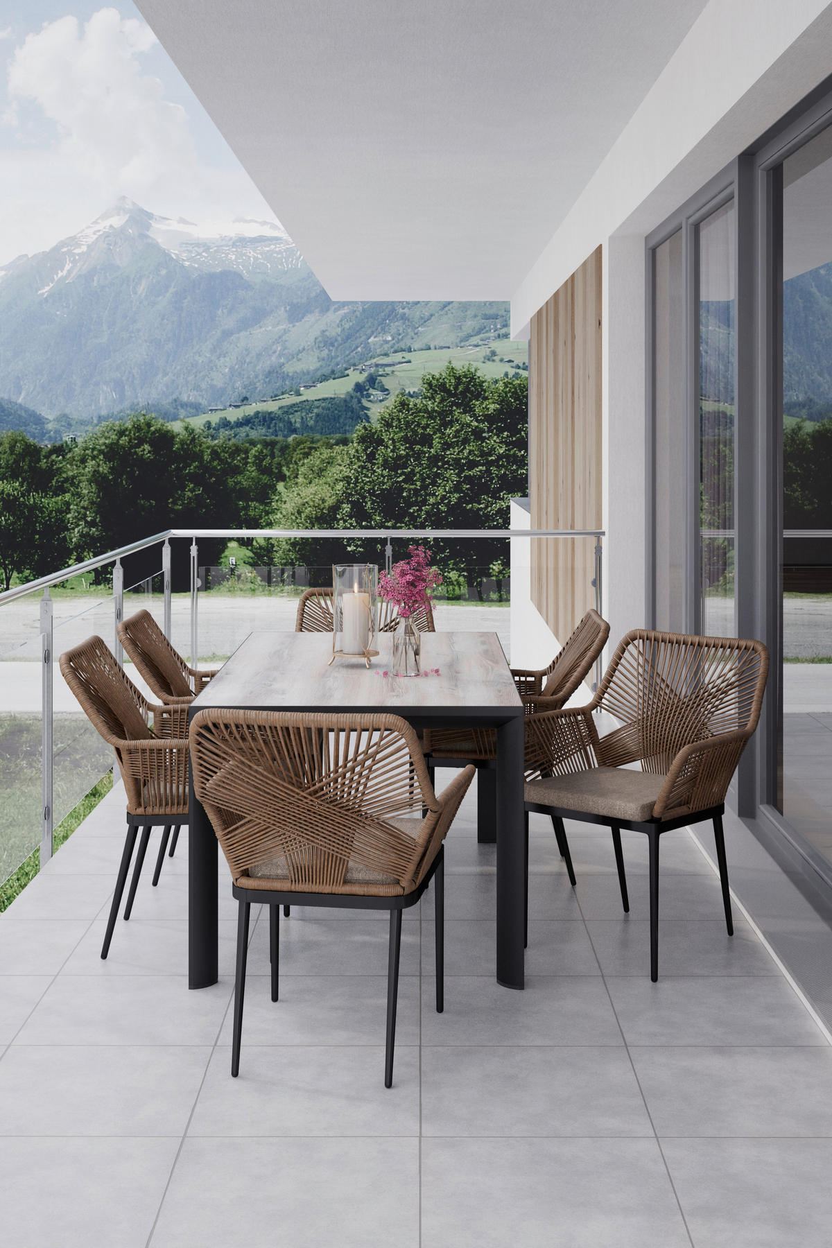 GARTENSESSEL - Anthrazit/Braun, LIFESTYLE, Kunststoff/Textil (62/87/64cm) - Ambia Garden